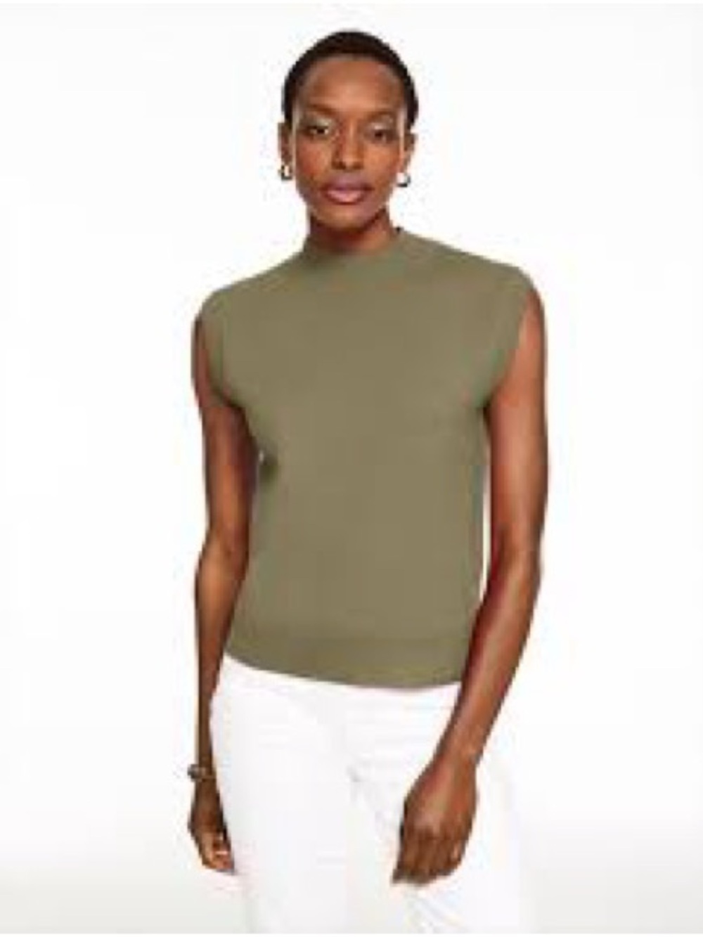 Talbots Olive Green Crewneck Sleeveless Sweater